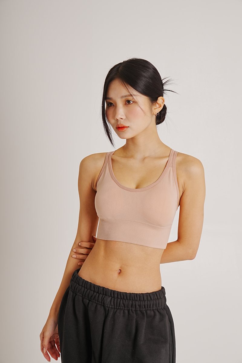 핑크 스포츠 브라탑