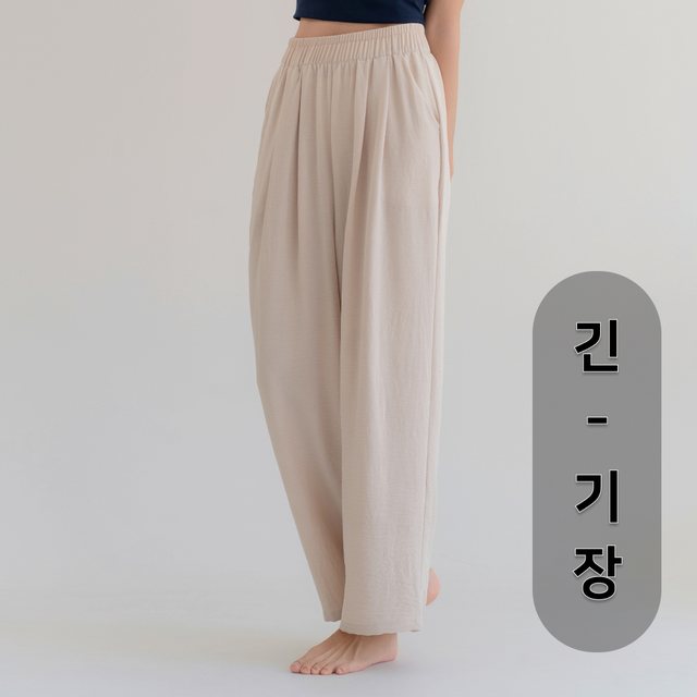 여성 냉감 와이드팬츠 여름 밴딩바지 키작녀 바지